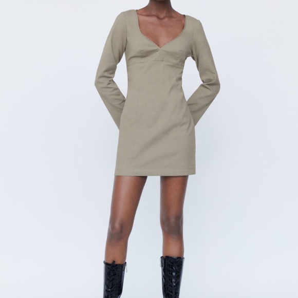 Zara Light Olive Dress - Picture 1 of 1